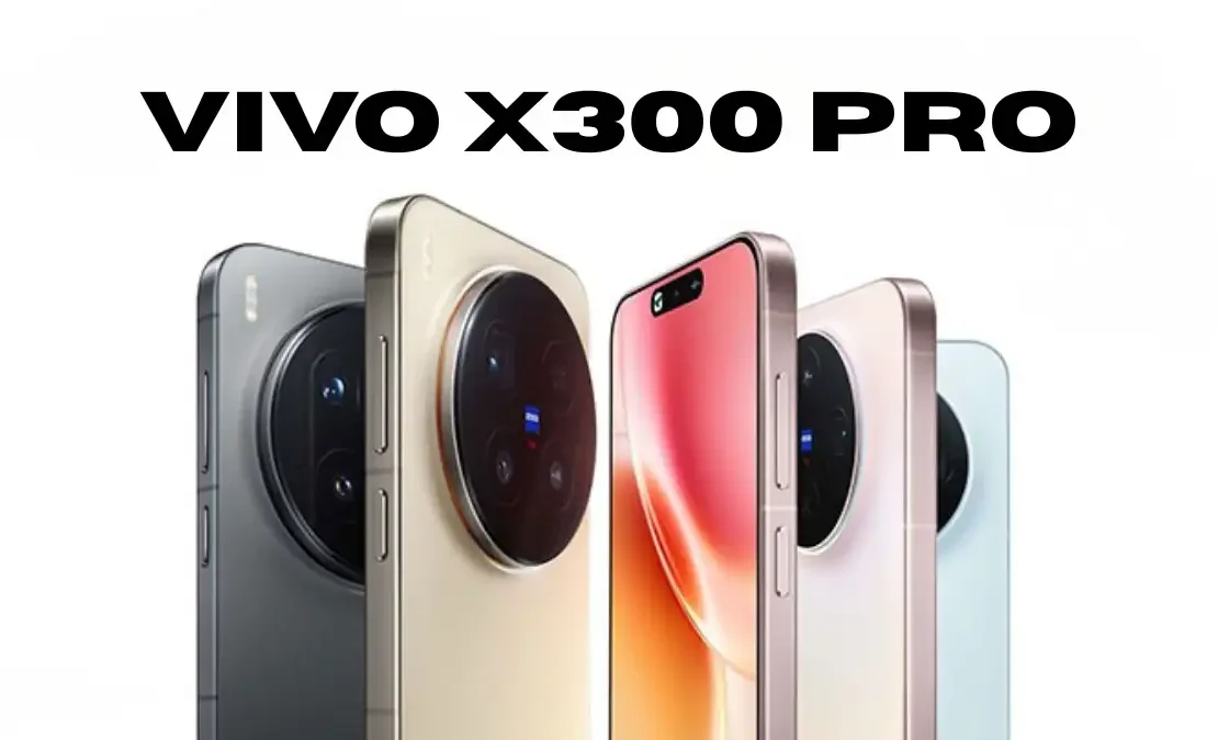 The officially launched vivo X300 Pro smartphone, highlighting its premium matte design and the advanced Zeiss triple-camera system.