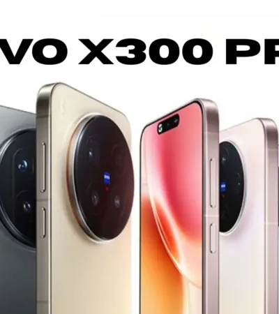 The officially launched vivo X300 Pro smartphone, highlighting its premium matte design and the advanced Zeiss triple-camera system.