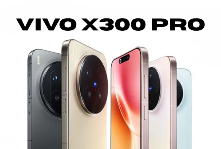 The officially launched vivo X300 Pro smartphone, highlighting its premium matte design and the advanced Zeiss triple-camera system.