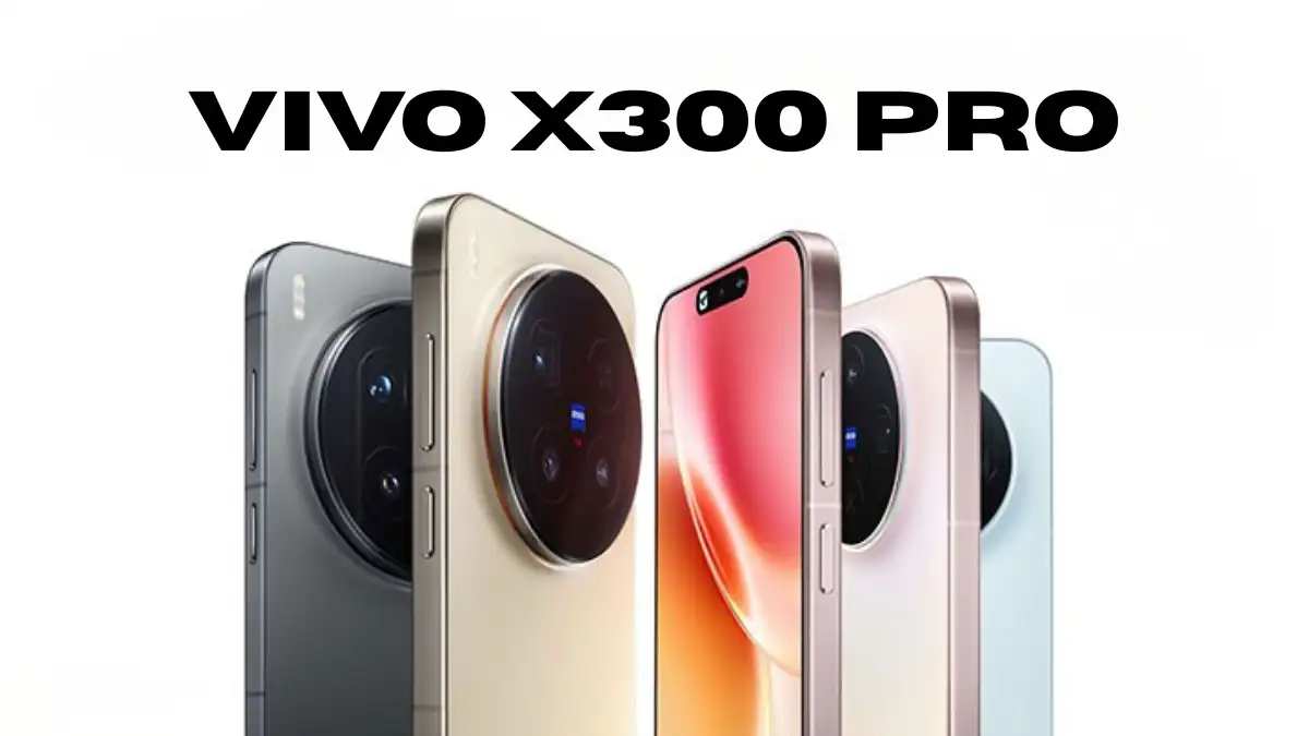 The officially launched vivo X300 Pro smartphone, highlighting its premium matte design and the advanced Zeiss triple-camera system.