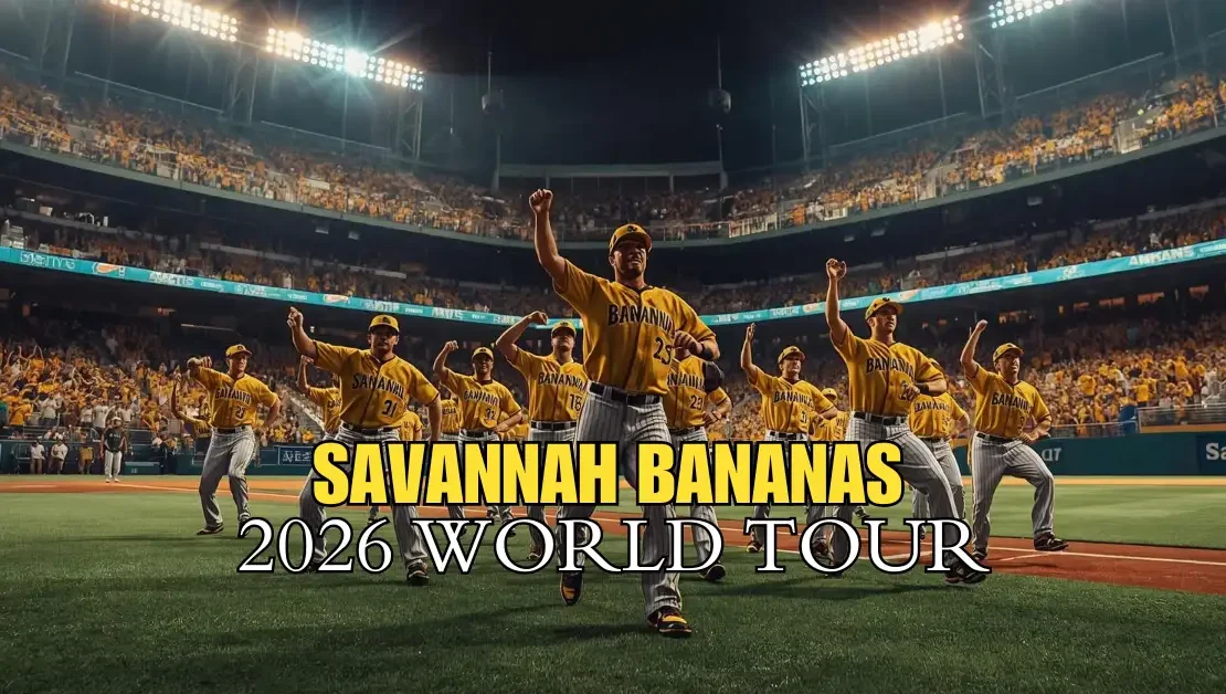 The Savannah Bananas entertain a sold-out crowd during a game of Banana Ball on their world tour.